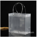 Logo Custom Custom Promosi Mudah Clear Clear Plastictote Bag Portable PP Beg Shopping Transparent